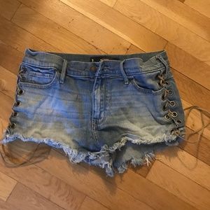 Hollister Lace Up Denim Shorts